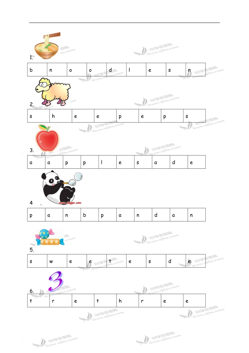 （人教新版）一年级英语第二学期中期阶段性练习卷.doc_第3页