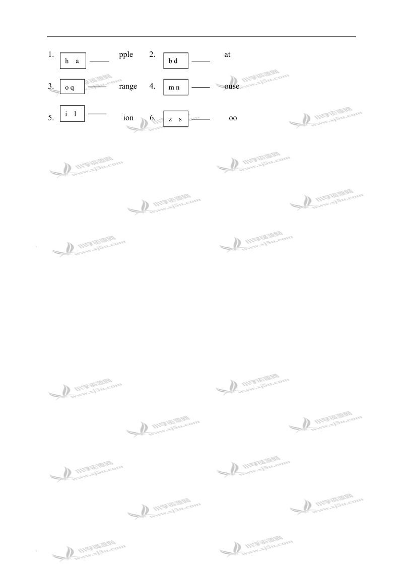 外研版（一起）一年级英语下册 module 7 unit 1 练习题.doc_第2页