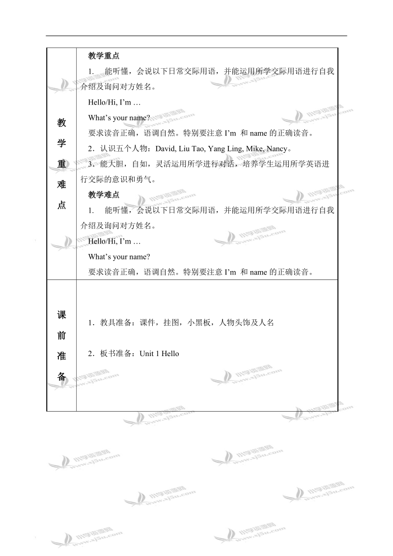 （苏教牛津版）三年级英语上册教案 unit 1 第一课时.doc_第2页