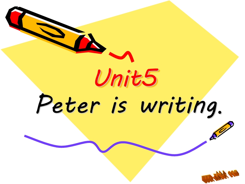 （湘少版）四年级英语下册课件 unit5 peter is writing.ppt_第1页