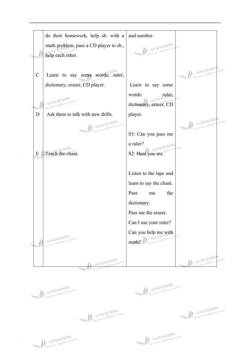 （人教新起点）四年级英语上册教案 unit6 lesson31-32.doc_第2页