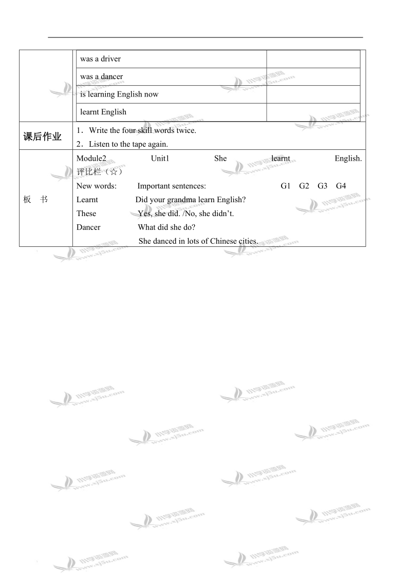 外研版（三起）五年级英语下册教学案 module 2 unit 1(2).doc_第2页