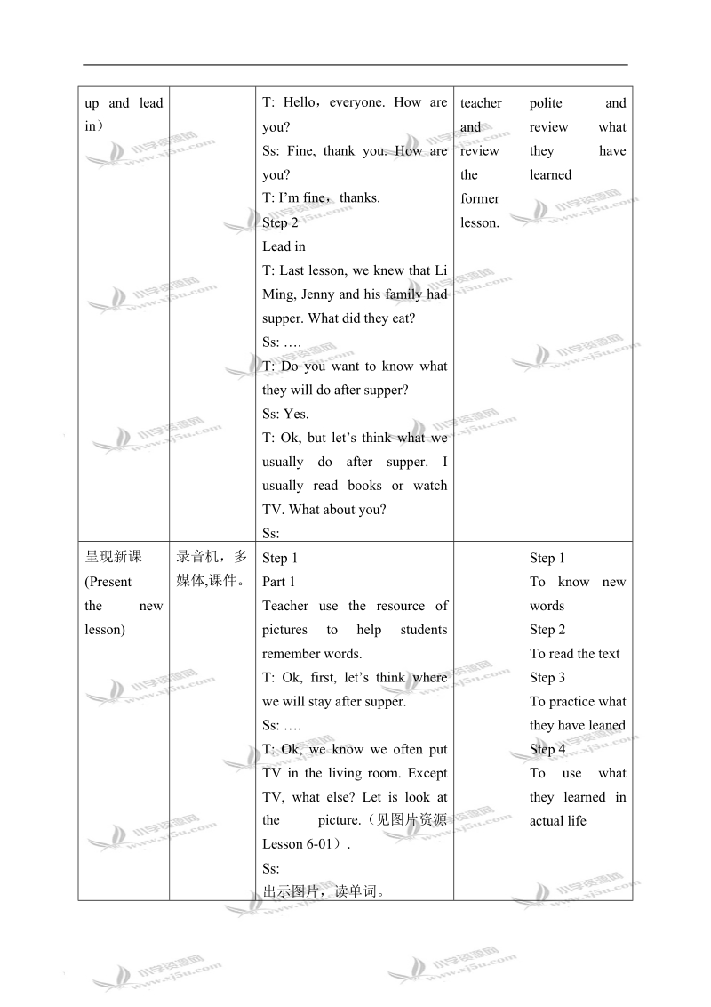 冀教版（一起）五年级英语下册教案 unit 1 lesson 6(1).doc_第2页