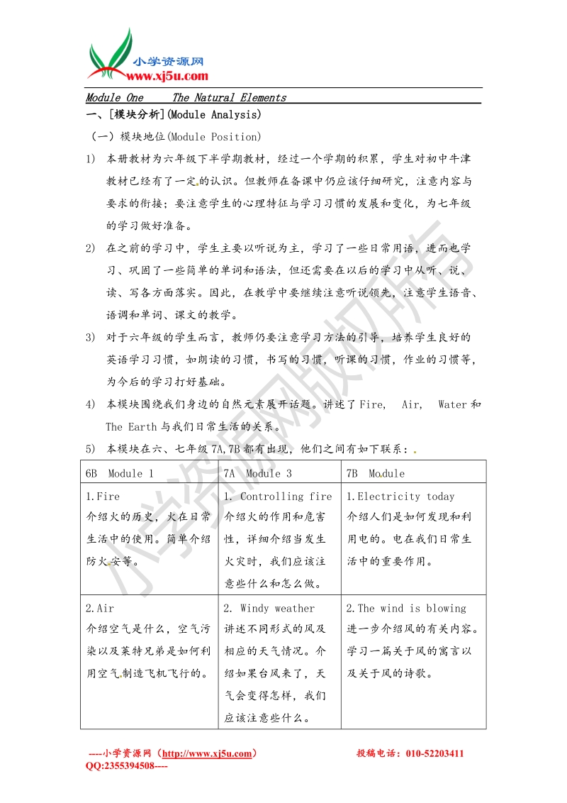 六年级下英语素材资料-m1 the natural elements-沪教版.doc_第1页