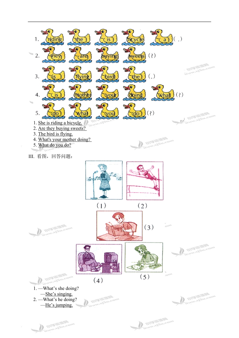 外研版（一起）四年级英语下册 module 5 unit 2 练习题.doc_第3页