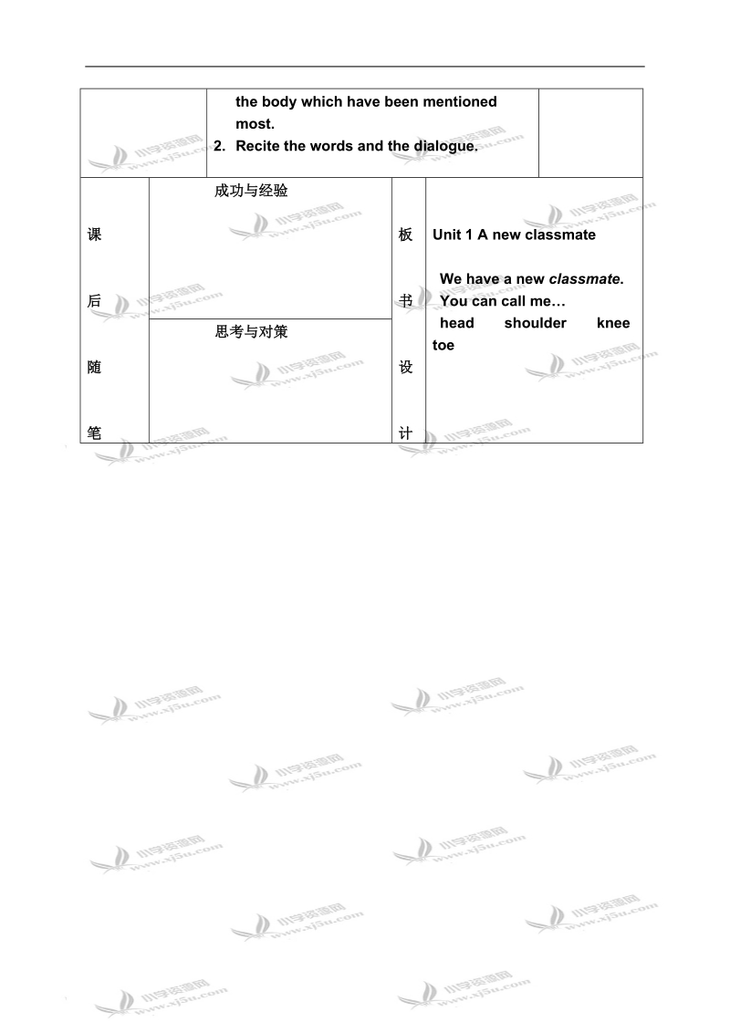 沪教版牛津英语 4a module2 unit1a new classmate(1).doc_第3页