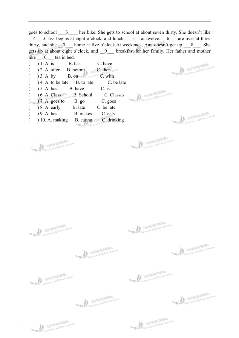 （苏教牛津版）五年级英语上册unit 8-9复习题.doc_第3页