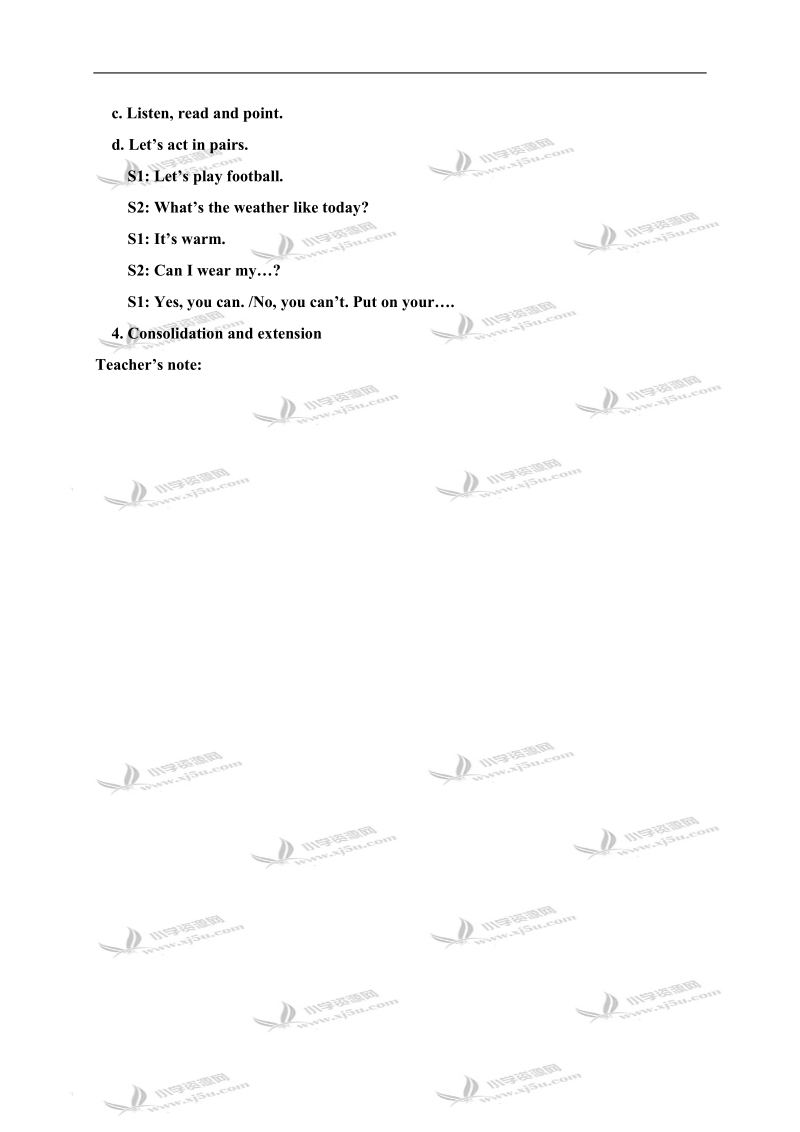 （人教pep）四年级英语下册 unit4 lesson2.doc_第2页