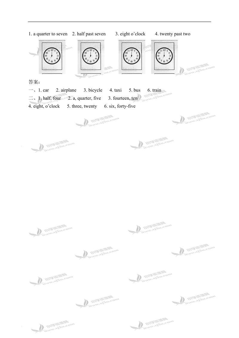 冀教版（三起）六年级英语上册练习题 unit 1 lesson 1(1).doc_第2页