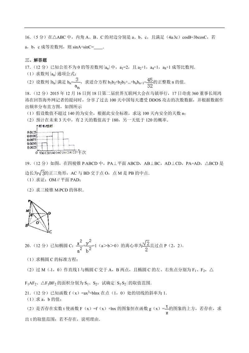 2016年全国100所名校高考数学冲刺试卷（文科）解析版（一）.doc_第3页