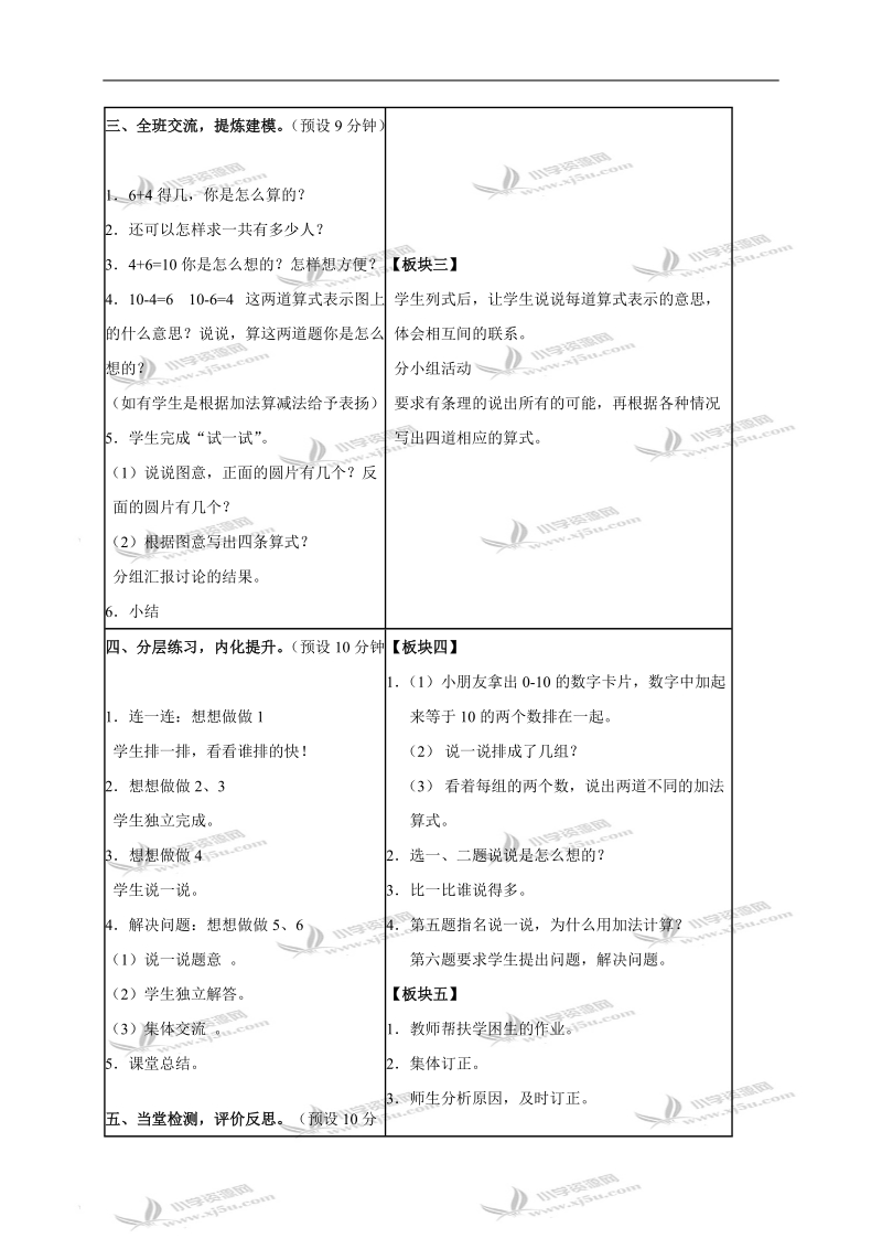 （苏教版）一年级数学上册教案 得数是10的加法与10减几.doc_第2页