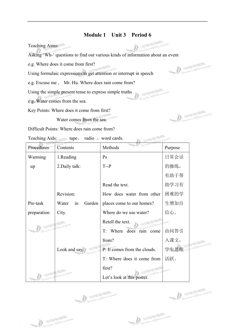 （沪教版）牛津英语教案 6b module1 unit3(6).doc_第1页