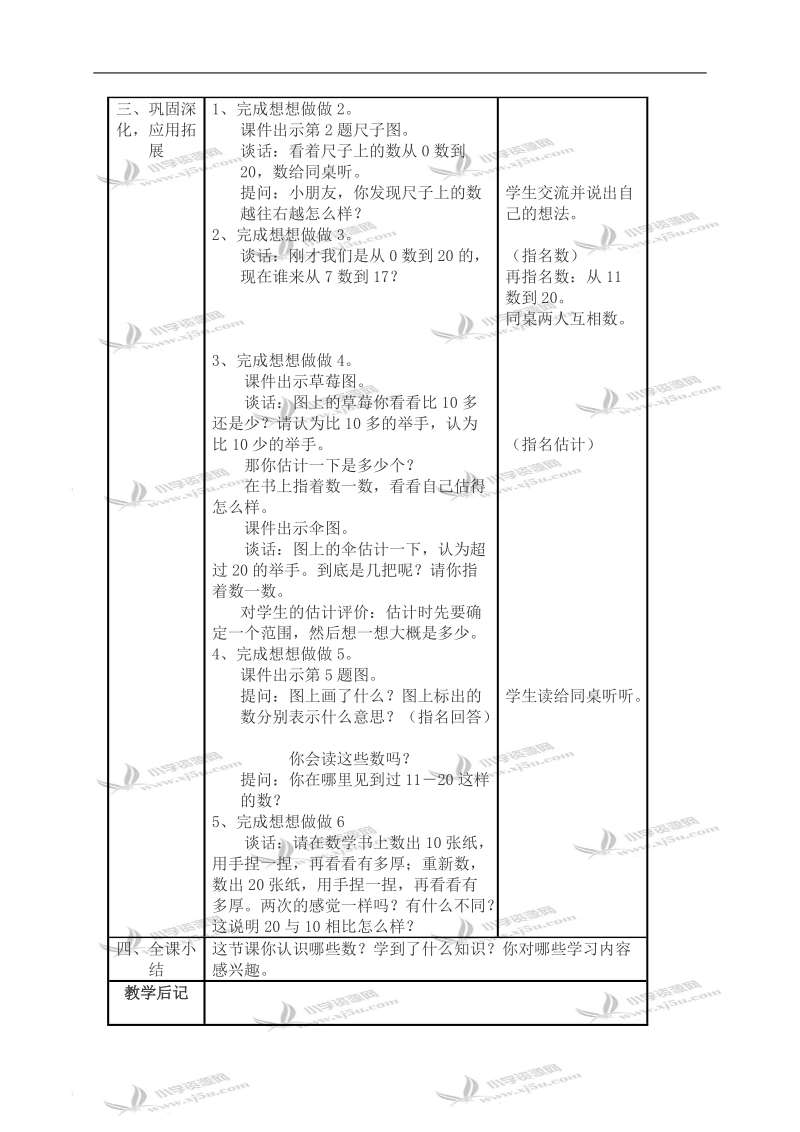 （苏教版）一年级数学上册教案 数数、读数 1.doc_第3页