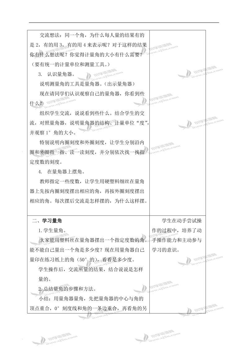 （苏教版）四年级数学上册教案 角的度量 1.doc_第2页