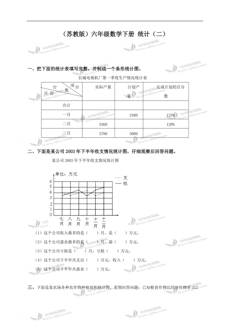 （苏教版）六年级数学下册 统计（二）.doc_第1页