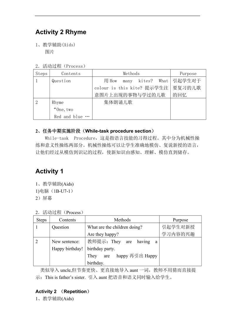 （沪教牛津版）一年级英语下册教案 unit 7 第一课时.doc_第2页