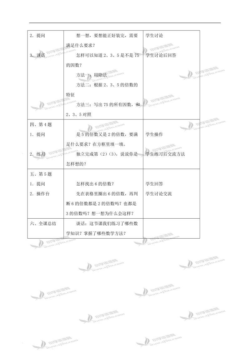 （苏教版）四年级数学下册教案 倍数和因数综合练习（一）.doc_第2页