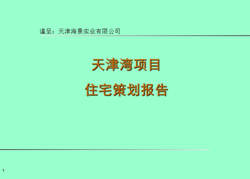 2010年天津湾项目住宅策划报告.ppt_第1页