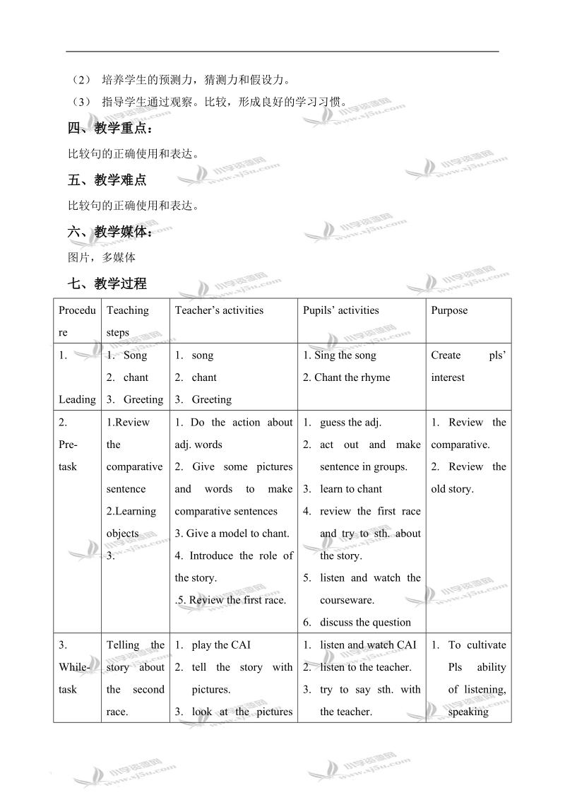 （广州版）五年级英语上册教案 module 3  unit 9 (story time).doc_第2页