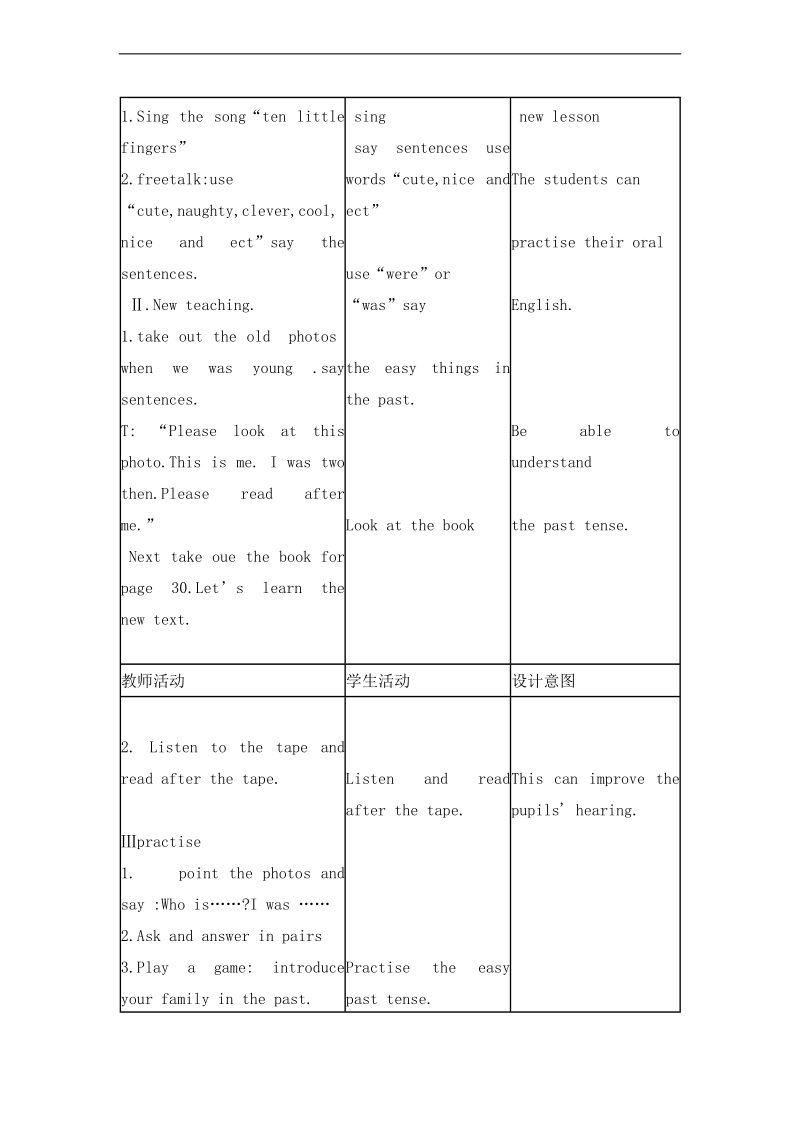 （外研版 三起）四年级英语下册 m8 unit 1 i was two 教案.doc_第2页