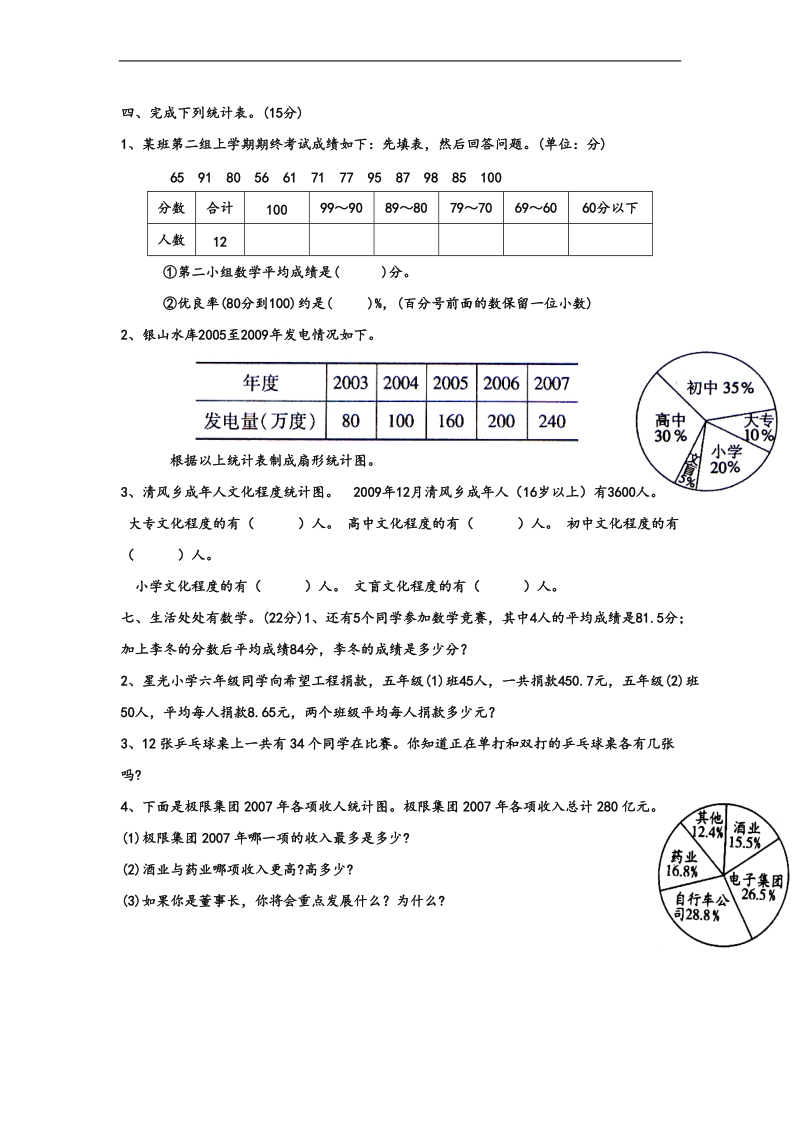 （苏教版）六年级数学下册 第四单元测试1.doc_第3页