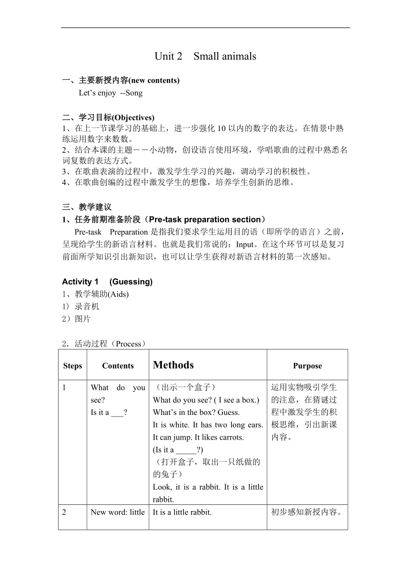 （沪教牛津版）一年级英语下册教案 unit 2（2）.doc_第1页