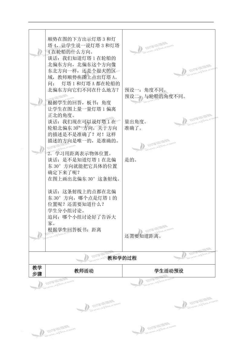 （苏教版）六年级数学下册教案 用方向和距离描述物体的位置 6.doc_第3页