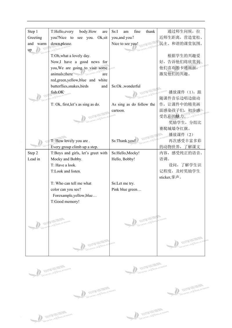 （北师大版）二年级英语教案 unit10 what color is it.doc_第2页