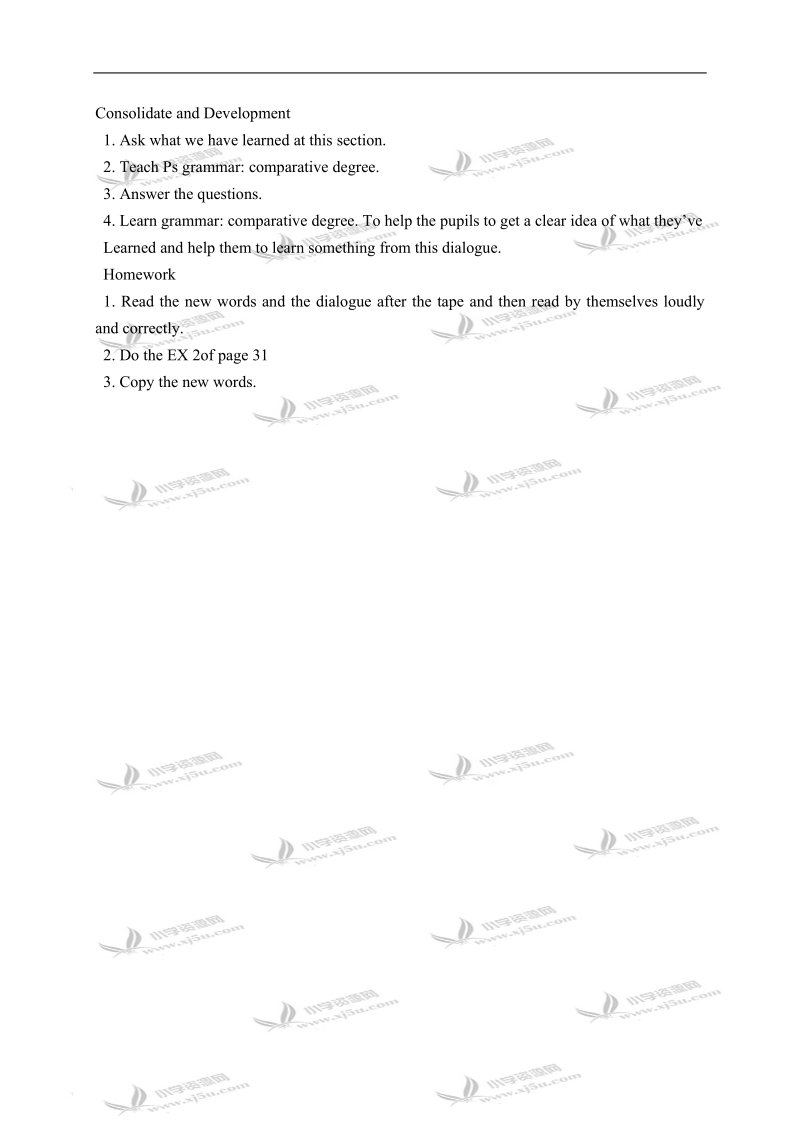 （广州版）五年级英语下册教案 module 3 unit 7(5).doc_第3页