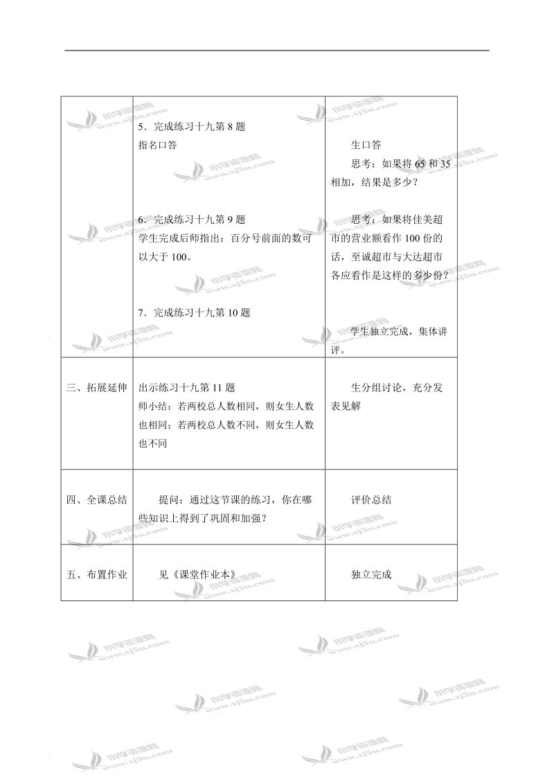 （苏教版）六年级数学教案 百分数的意义和读写练习.doc_第2页