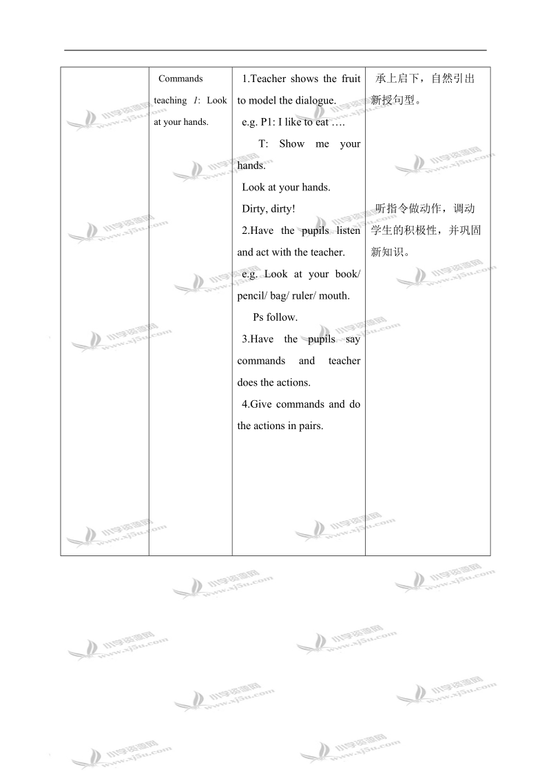 （沪教牛津版）一年级英语上册教案 unit 6 第一课时.doc_第3页