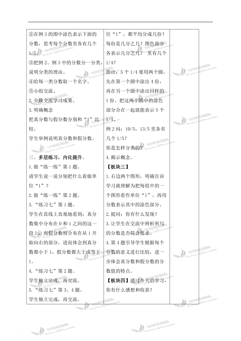 （苏教版）五年级数学下册教案 真分数和假分数 3.doc_第2页