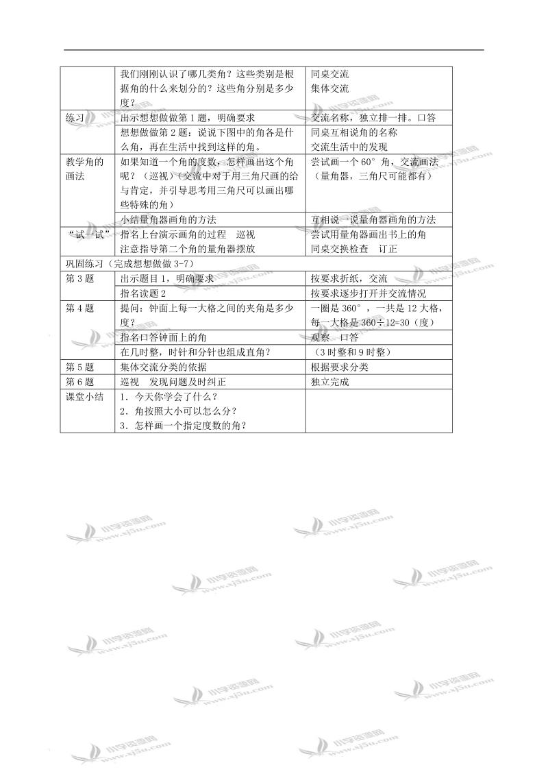 （苏教版）四年级数学上册教案 角的分类和画角.doc_第2页