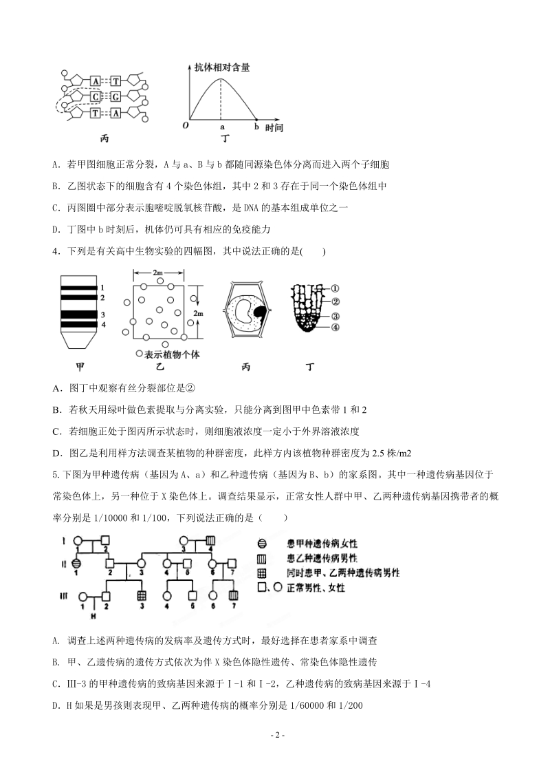 2017年天津市高考压轴卷 理综生物（解析版）.doc_第2页