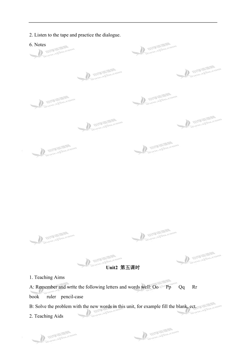 （人教pep）四年级英语上册教案 unit2(3).doc_第2页