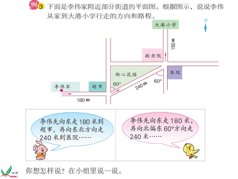 （苏教版）六年级数学下册课件 用方向和距离描述行走路线.ppt_第3页