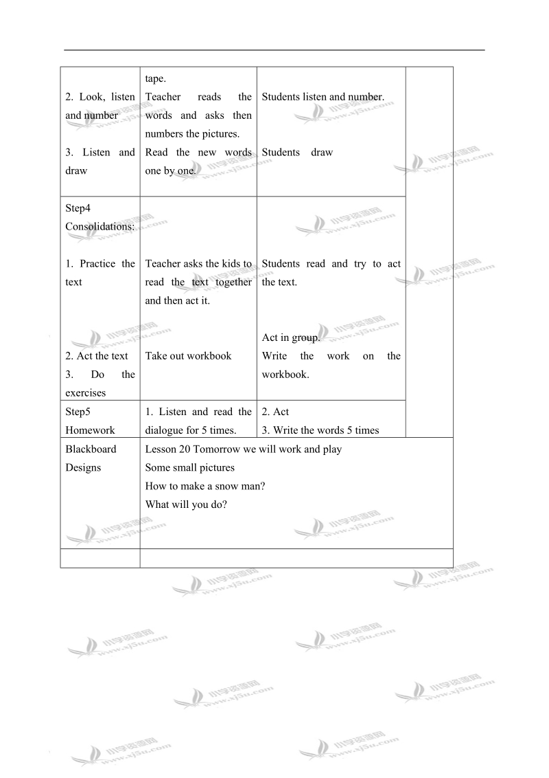 （冀教版）六年级英语下册教案 unit 3 lesson 20(3).doc_第3页