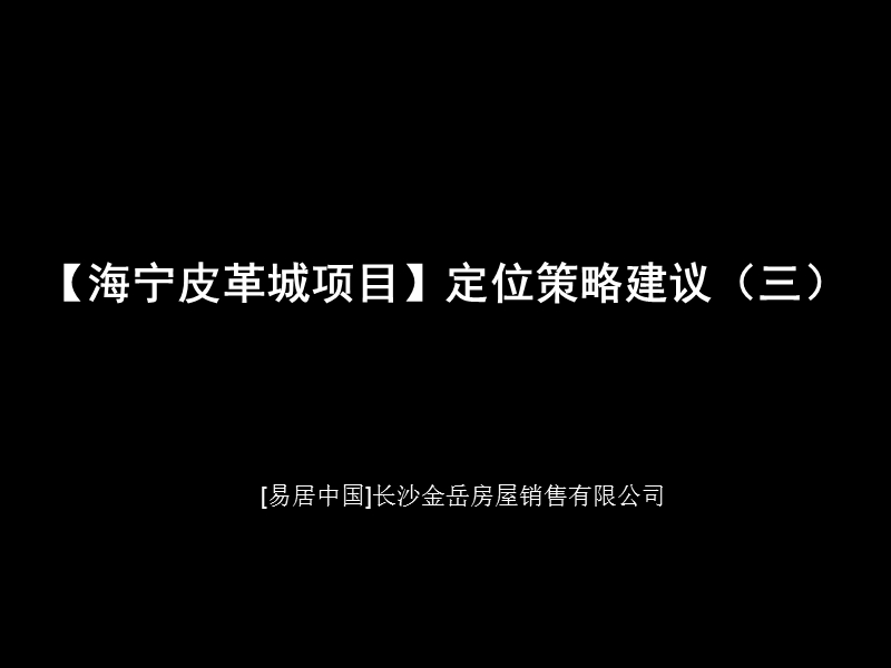 易居中国：【海宁皮革城项目】定位策略建议（三）.ppt_第1页