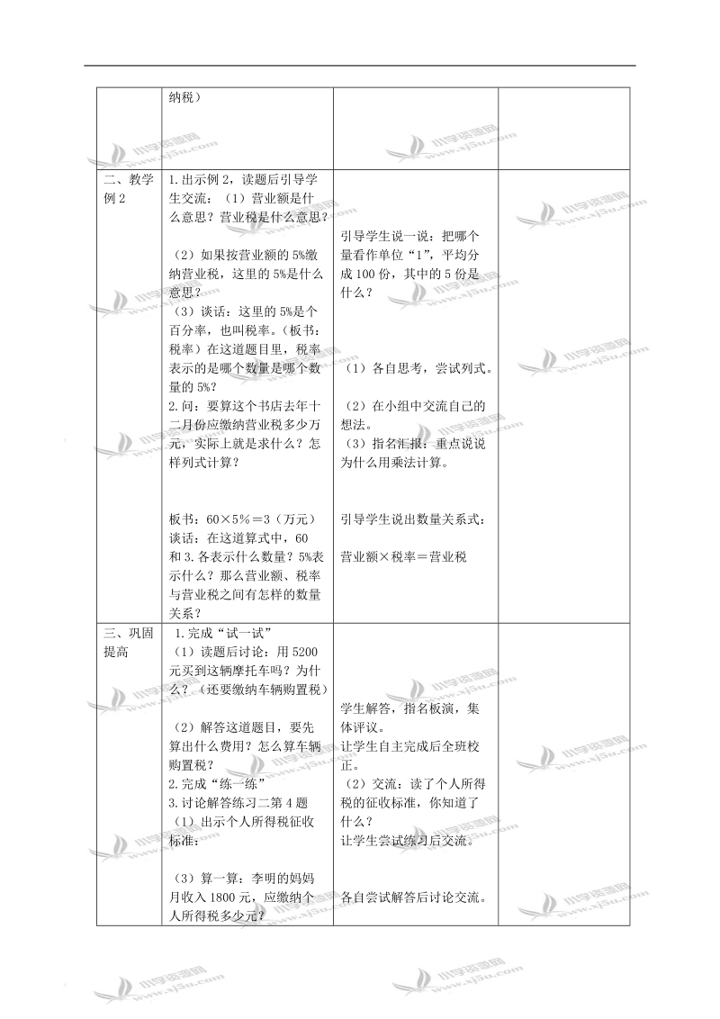 （苏教版）六年级数学下册教案 纳税问题1.doc_第2页