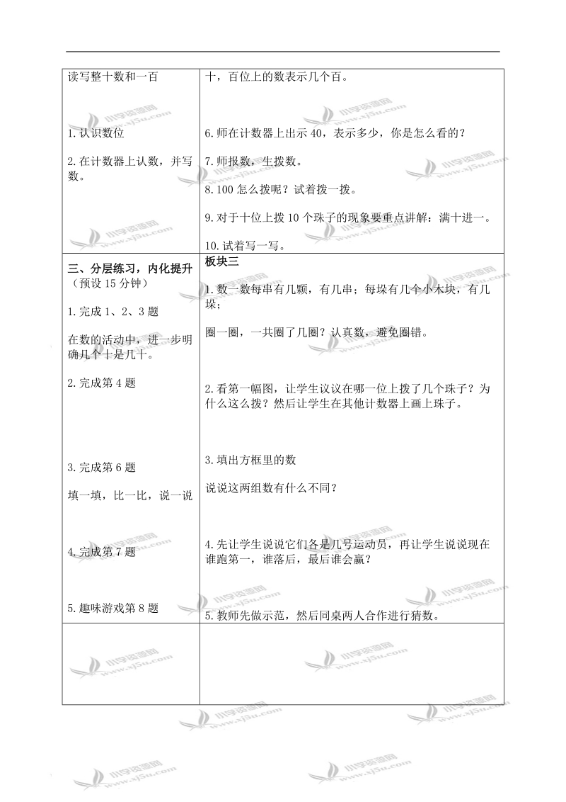 （苏教版）一年级数学下册教案 认识整十数 1.doc_第2页