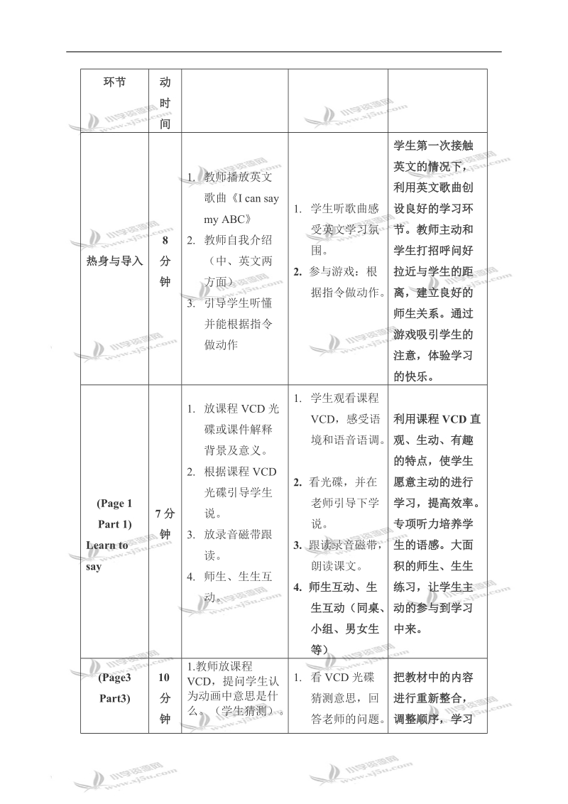 （闽教版）三年级英语上册教案 unit 1 lesson 1(2).doc_第3页