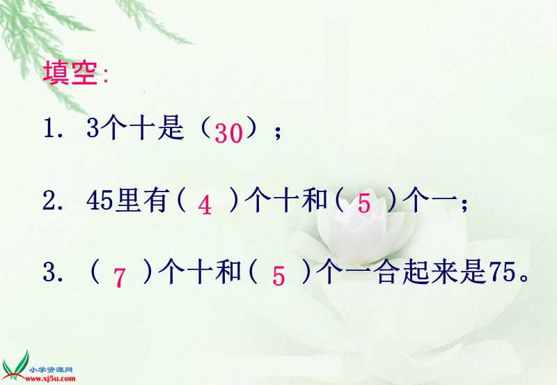 （苏教版）一年级数学下册课件 两位数加整十数、一位数 5.ppt_第3页