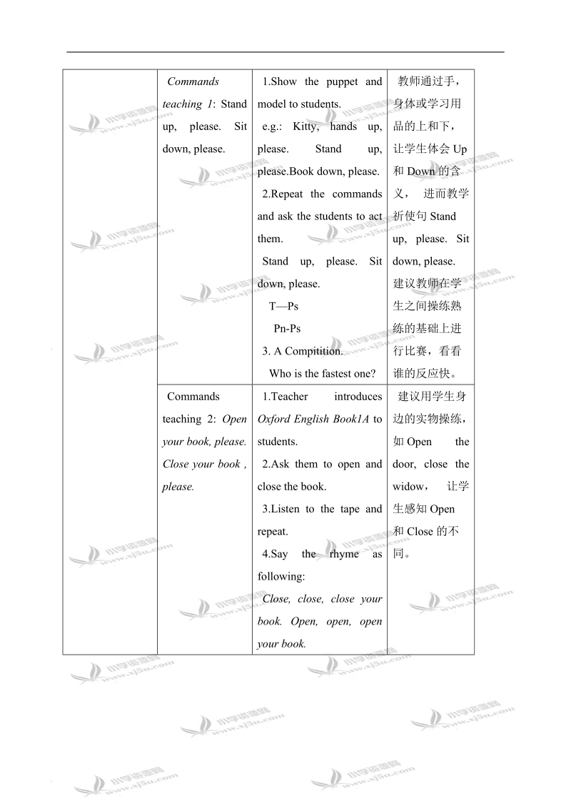 （沪教牛津版）一年级英语上册教案 unit 1 第二课时.doc_第3页