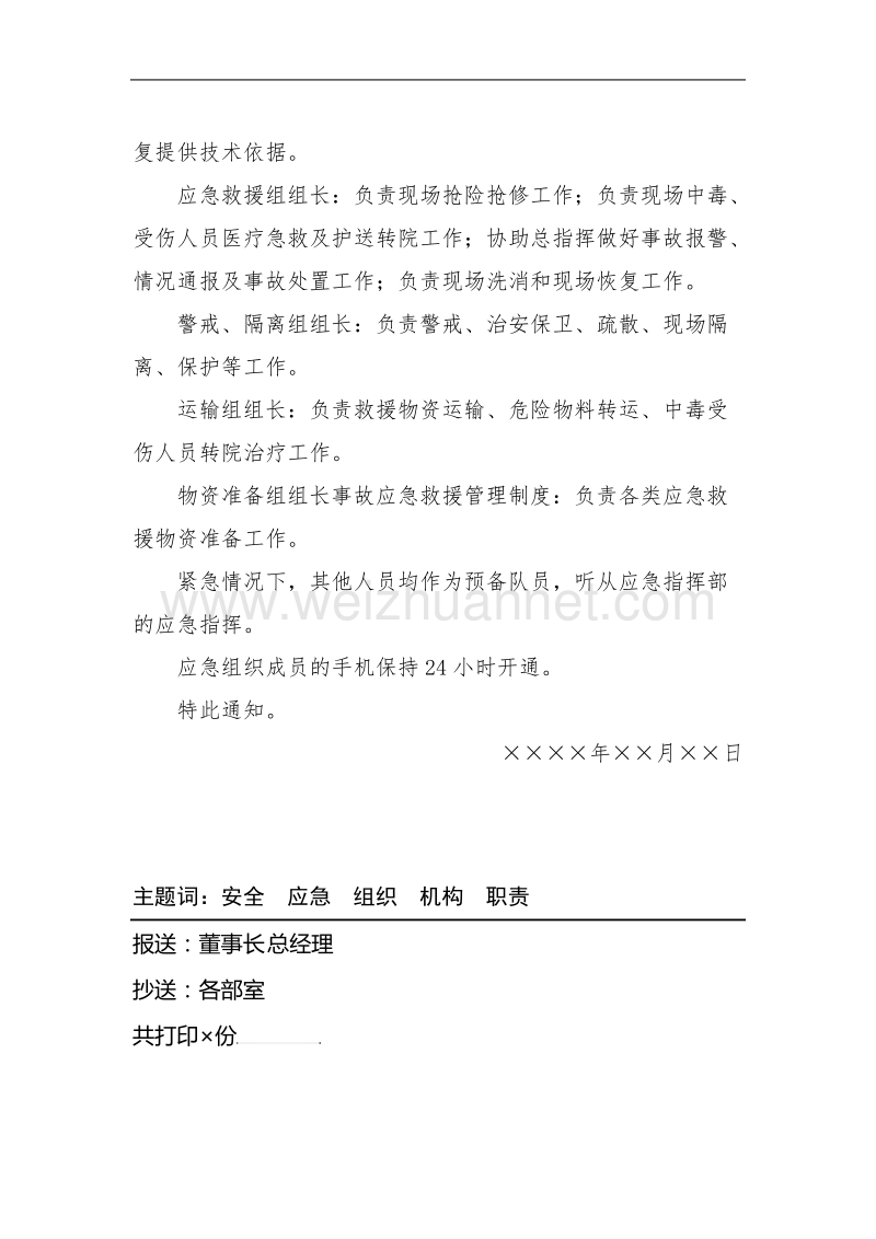 关于成立应急组织机构及人员任命的通知.doc_第3页