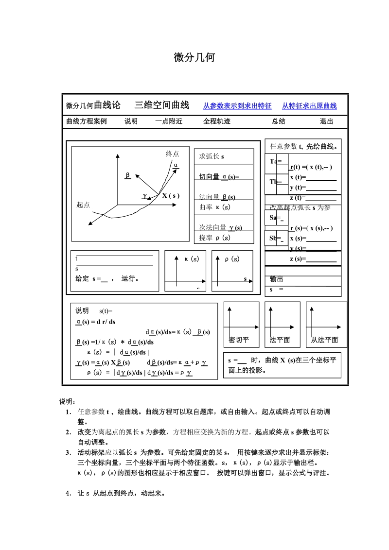 微分几何曲线论 三维空间曲线 从参数表示到求出特征 从特征求出原 ....doc_第2页