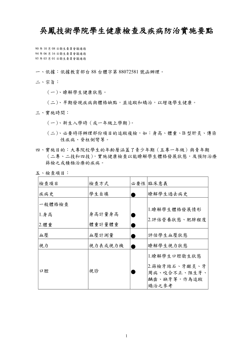 吴凤技术学院健康中心卫生保健器材管理要点.doc_第1页