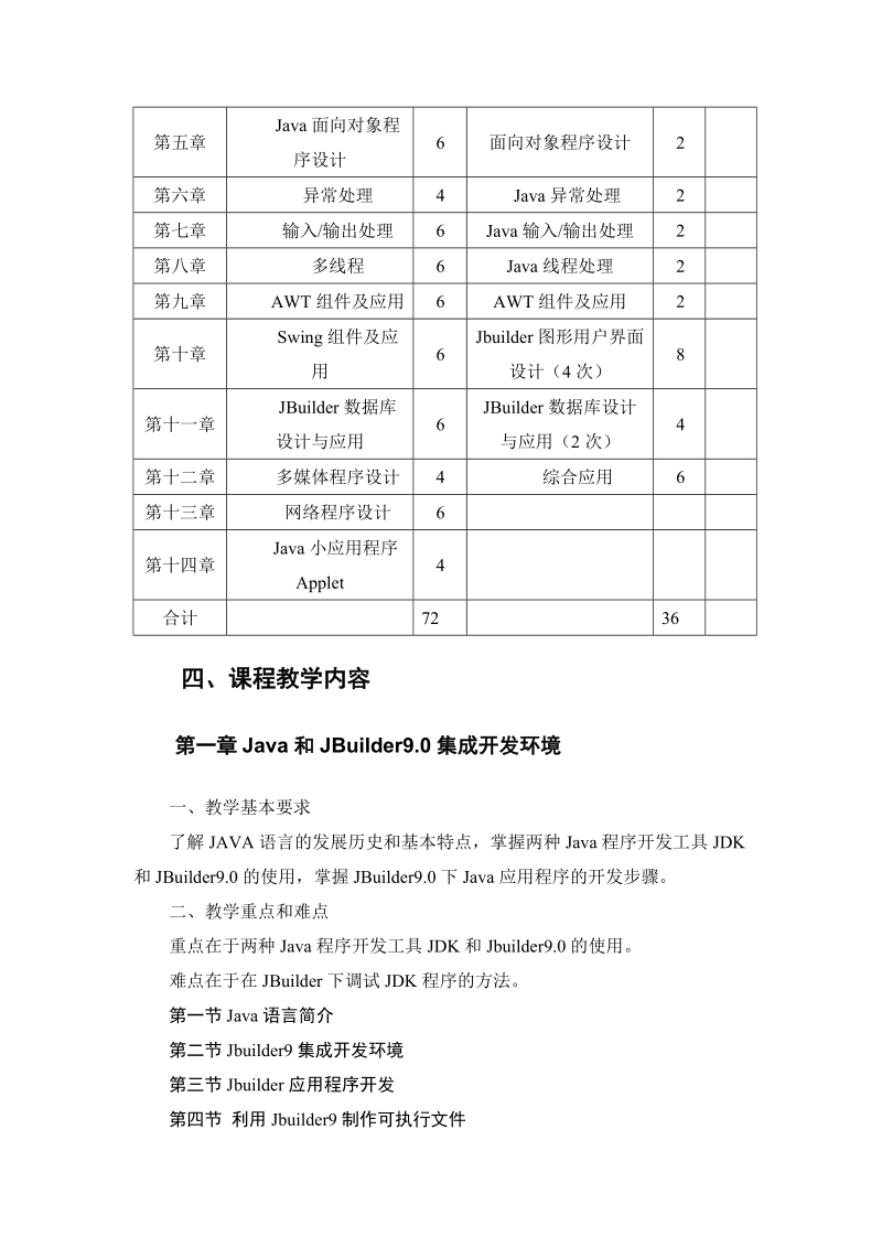 信息技术系《java程序设计》课程教学大纲.doc_第3页