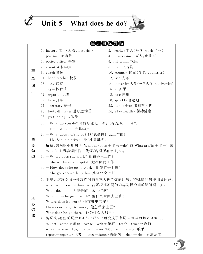 2015-2016人教pep版英语六年级上·随堂练习unit5 what does he do·period1.pdf_第1页