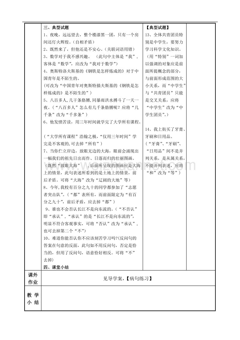 江苏省徐州市贾汪区2016届高考一轮复习《辨析病句(2)》教案.doc_第3页