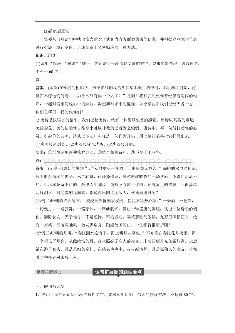 浙江省2019届高三语文一轮复习备考讲义：第一章 语言文字的运用专题 专题六 核心突破二 word版含答案.doc_第2页